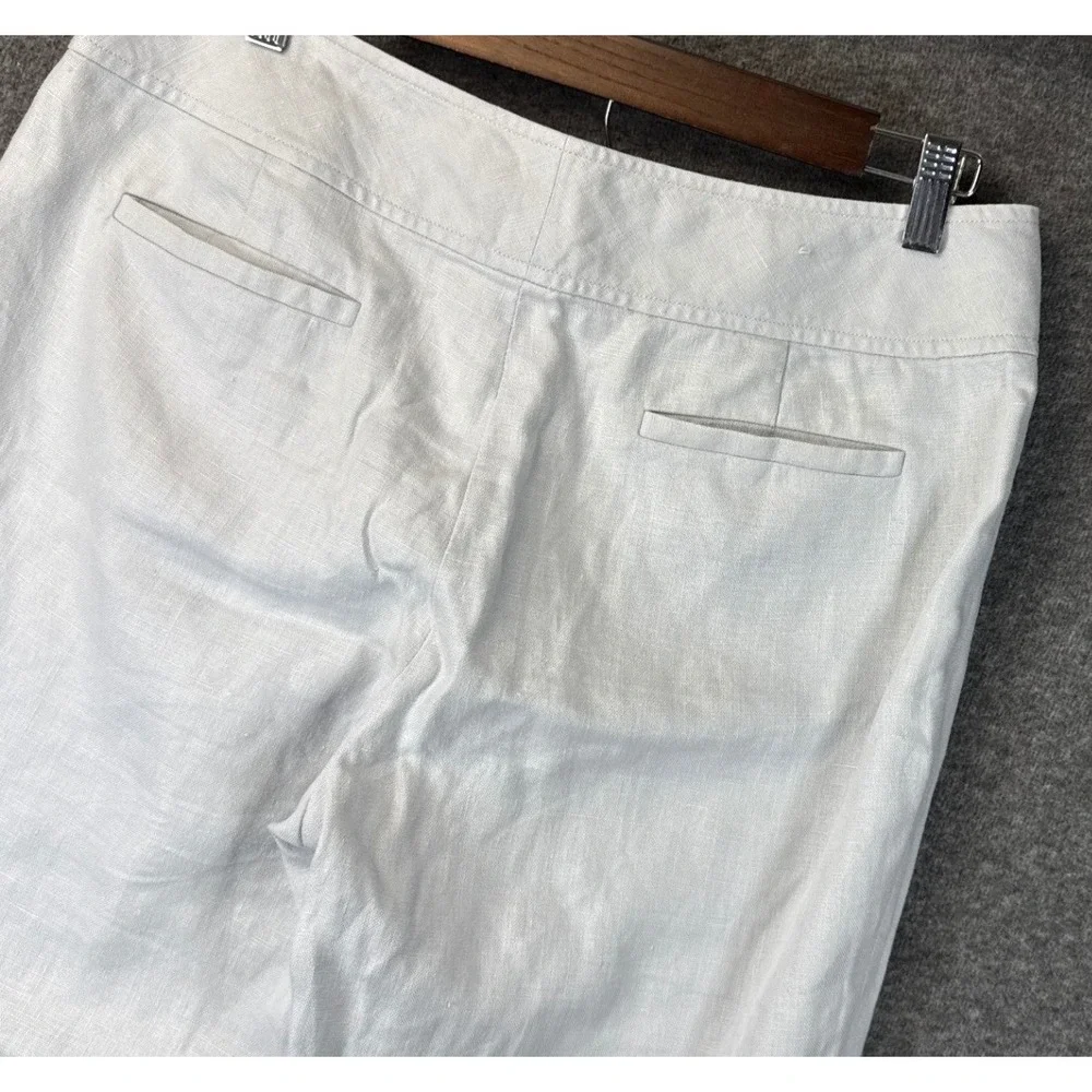 Banana Republic Linen Pants Women 10 Ankle Resortwear Wide Leg Trousers Vacation